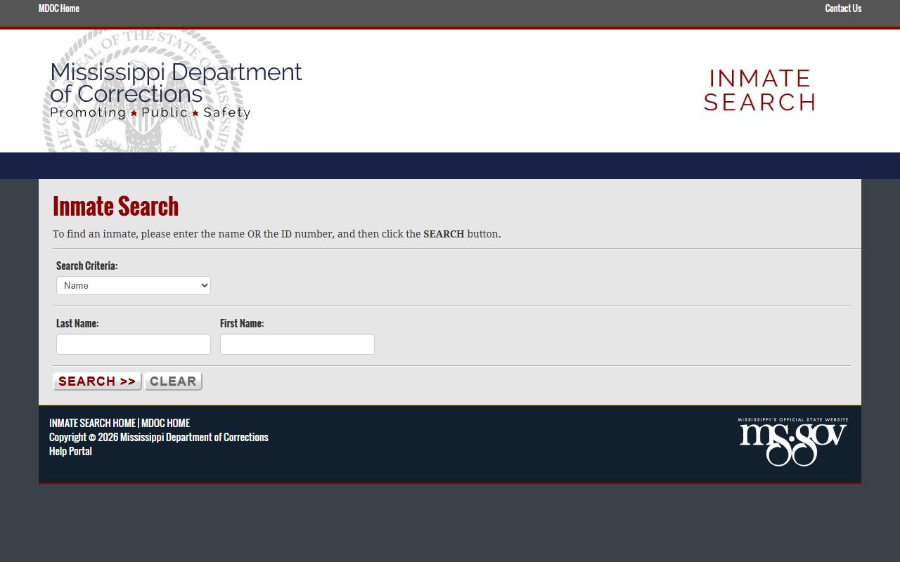 Walthall County MDOC inmate records search by name