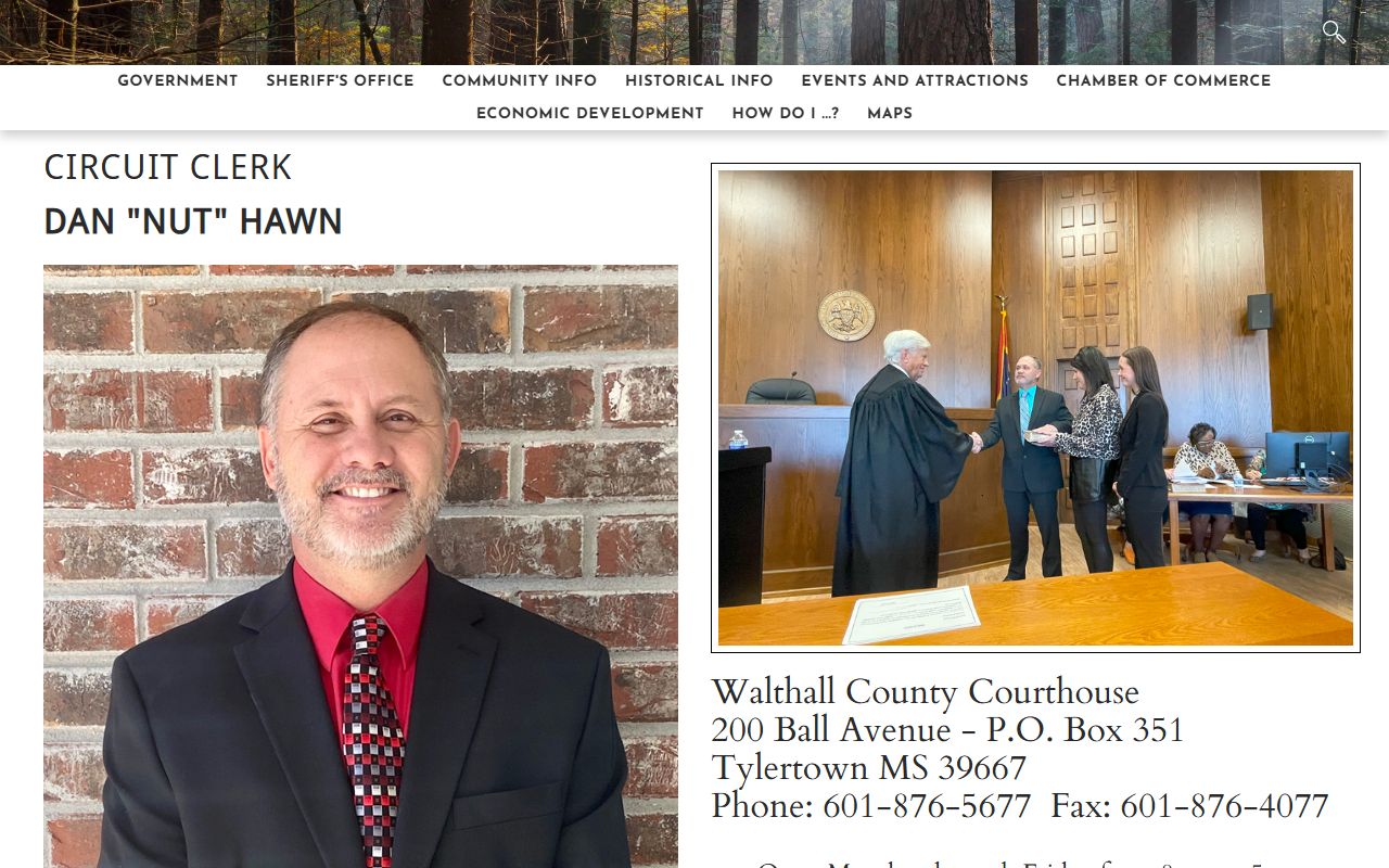 Walthall County Circuit Clerk court records contact page