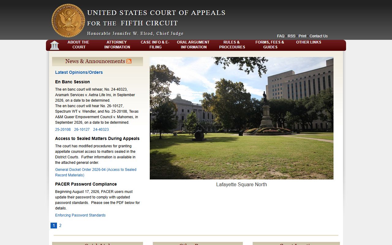Walthall County federal appeals court records at the U.S. Court of Appeals for the Fifth Circuit