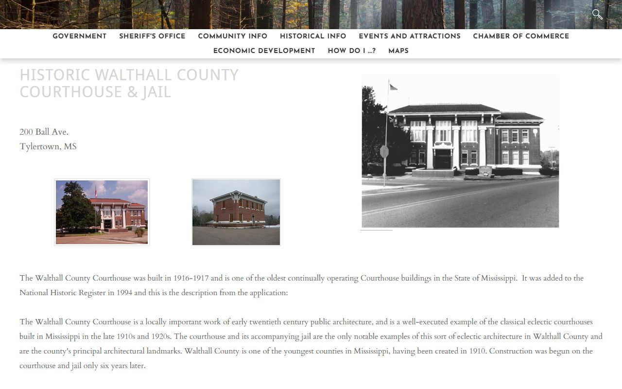Walthall County court records and historic courthouse and jail