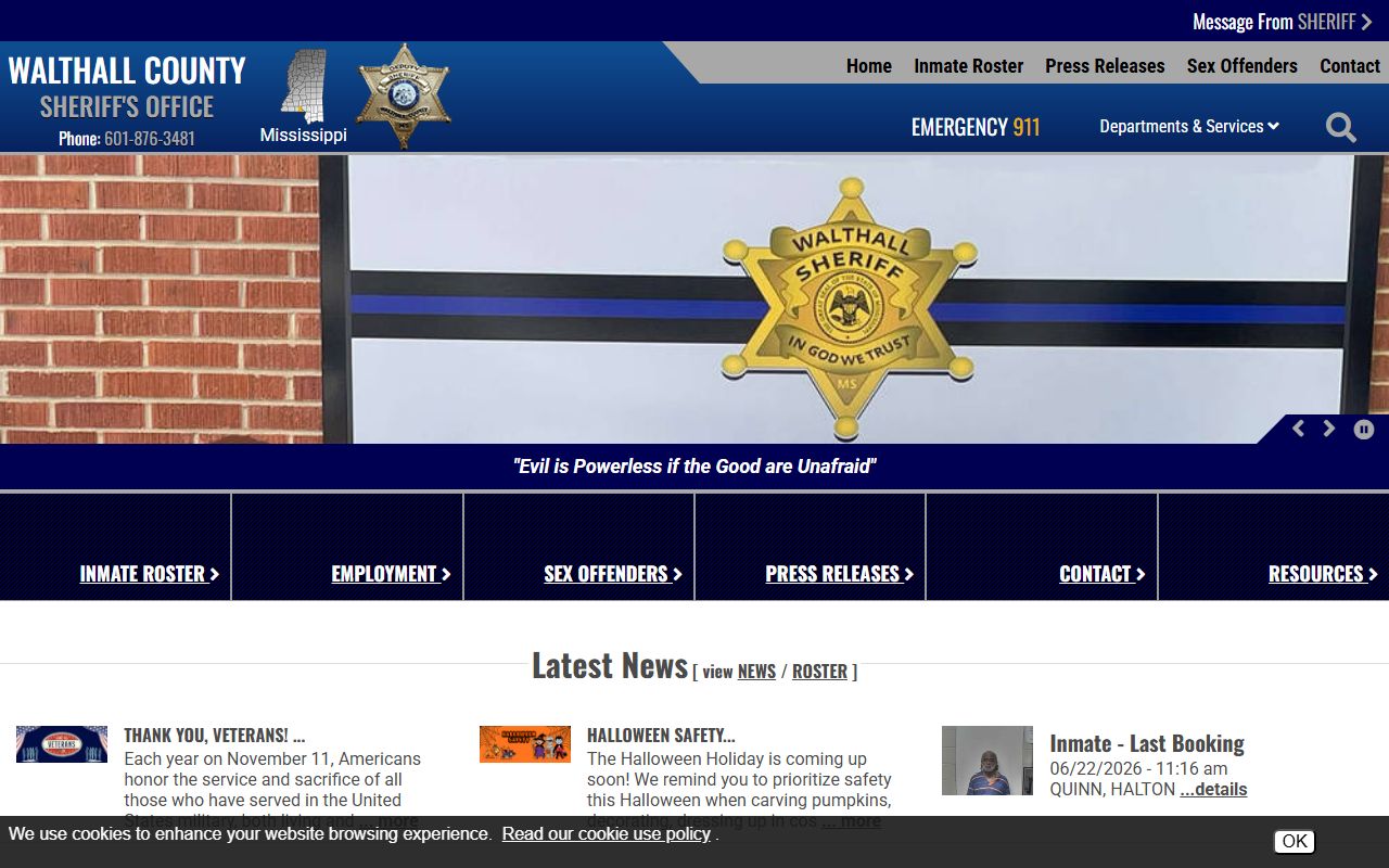 Walthall County court records and Sheriff's Office home page