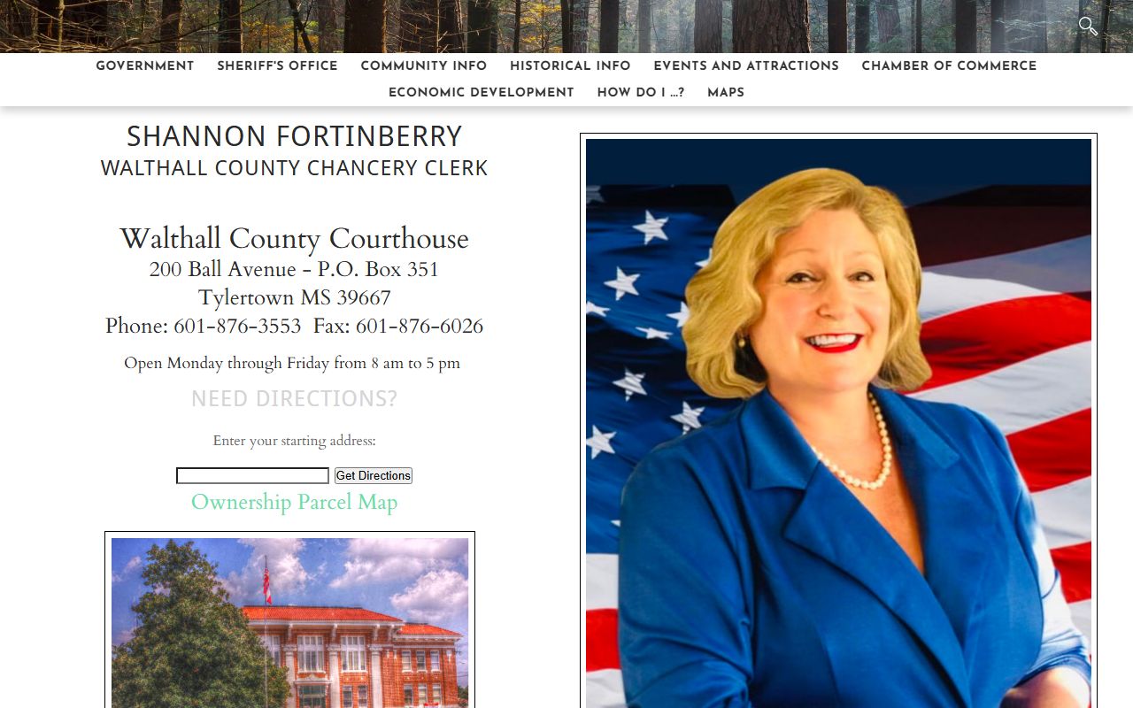 Walthall County Chancery Clerk page for probate records